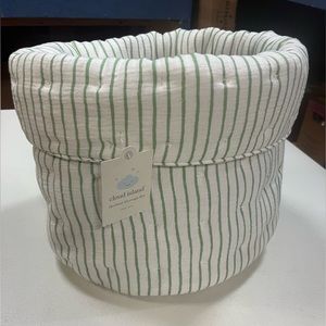 Cloud Island~ Quilted Gauze~Round Green Storage Bin
